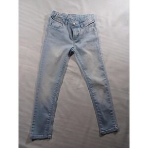 Wonder Nation Jeans Youth 7 Light Wash Blue Skinny Adjustable Waist Denim